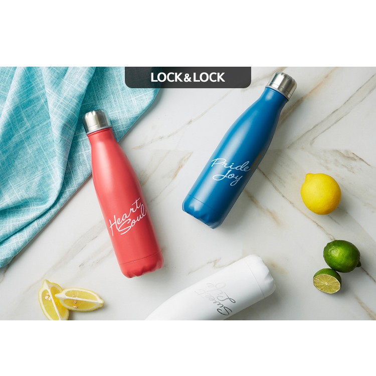 Bình Giữ Nhiệt 500ml Lock&amp;Lock Luna Bottle LHC3215 Chính hãng. Chất liệu thép không gỉ 304 hợp vệ sinh.Thiết kế cao cấp.