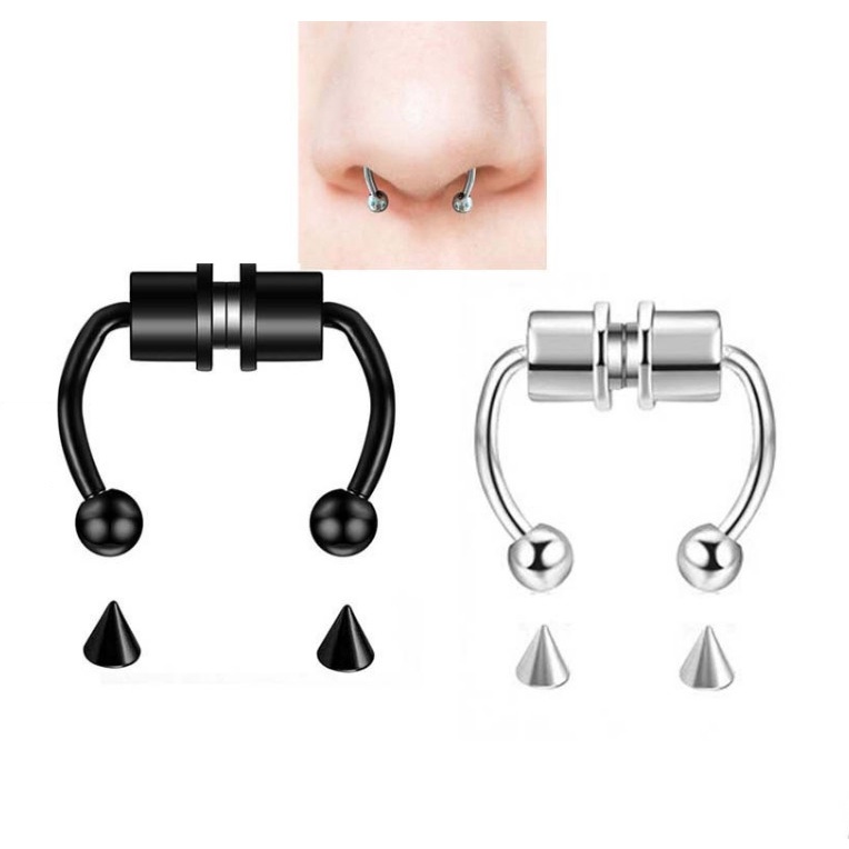 Khuyên Mũi Nam Châm Ko Cần Xỏ Lỗ Dành Cho Nam Nữ Unisex Titan Ko Đen TT 4292