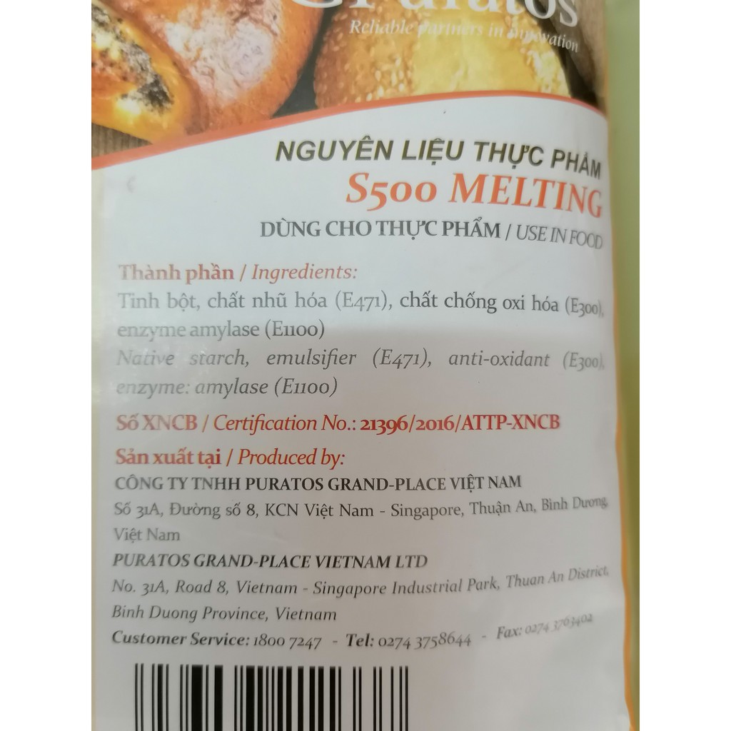 [100g] BỘT PHỤ GIA BÁNH MÌ MỀM [VN] S500 Melting Special improver for soft bread (prt-hk5)