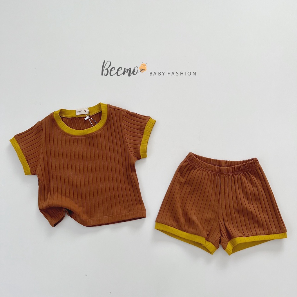 BEEMO - Bộ Cotton Thun Tăm Trơn 3 Màu Cho Bé
