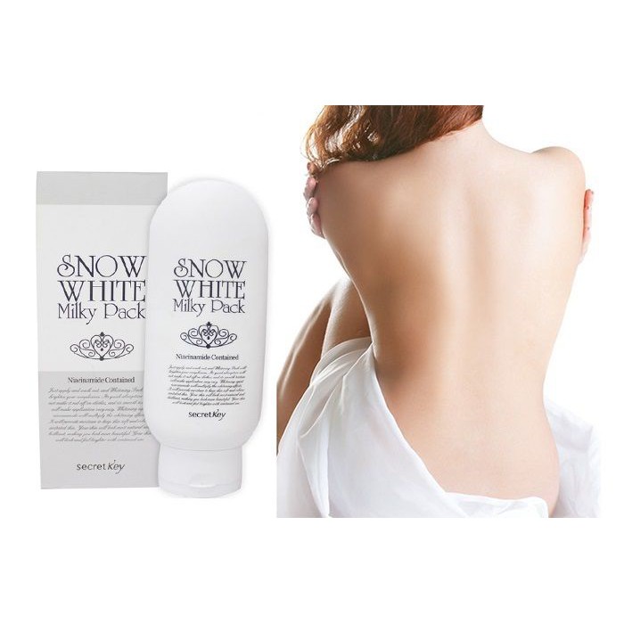 Dưỡng trắng da mặt và body cao cấp Snow White Milky Pack, cam kết kích 2-4 tone [chính hãng - Hàn Quốc ]