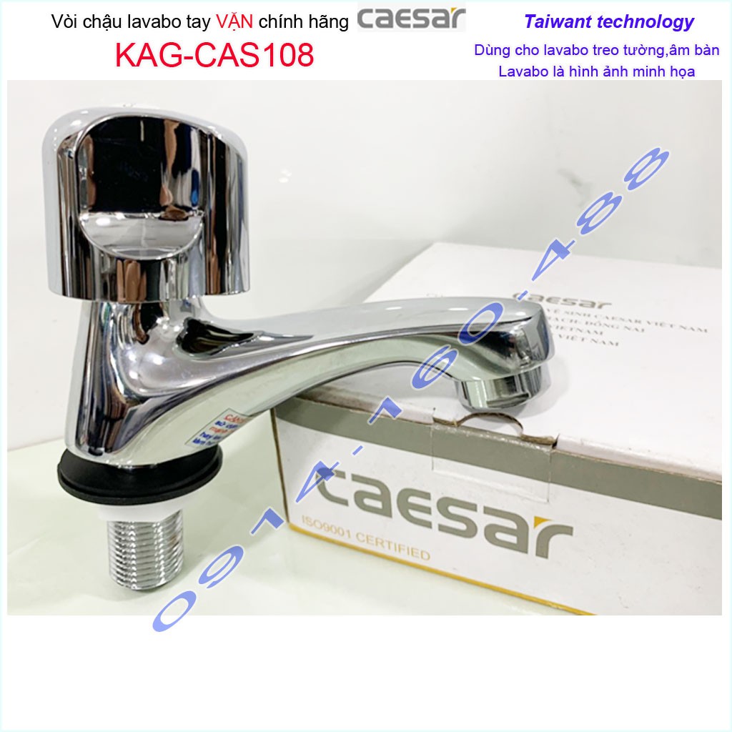 Vòi lavabo lạnh Caesar KAG-CAS108, vòi tay vặn chậu rửa mặt cao cấp nước mạnh hiệu suất tốt sử dụng tốt