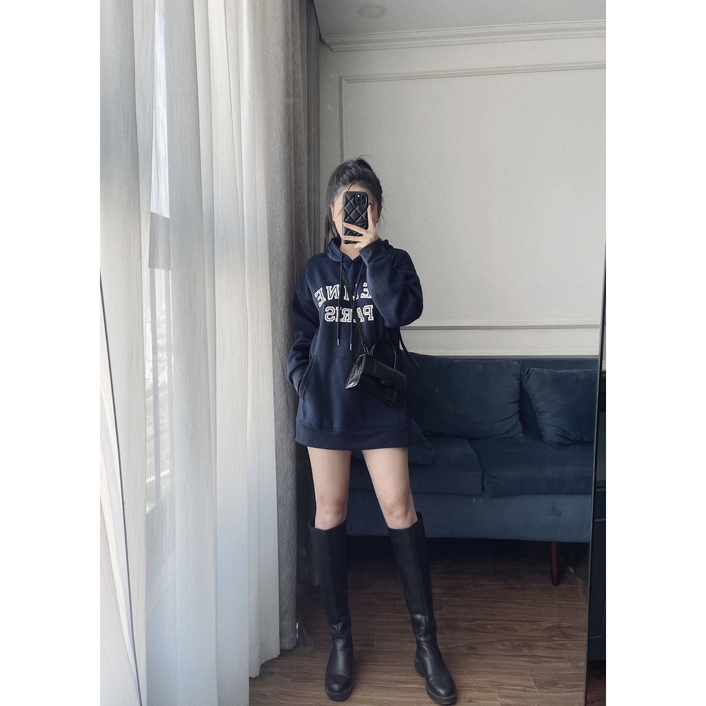 AN149 - ÁO HOODIE MŨ CELLIN PARIS MÀU THAN CHO NỮ | BigBuy360 - bigbuy360.vn