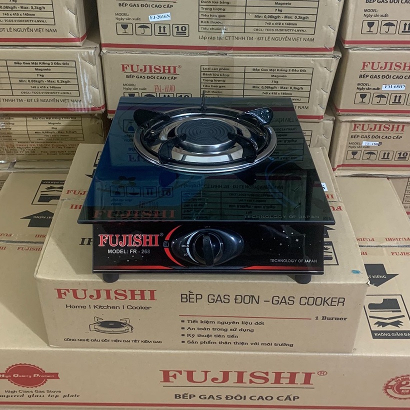 Bếp ga đơn hồng ngoại Fujishi FR-268-IHN  - [ HỎA TỐC ] -  Sài Bình Gas Lớn - Bảo hành chính hãng 01 Năm - Kính đen XANH