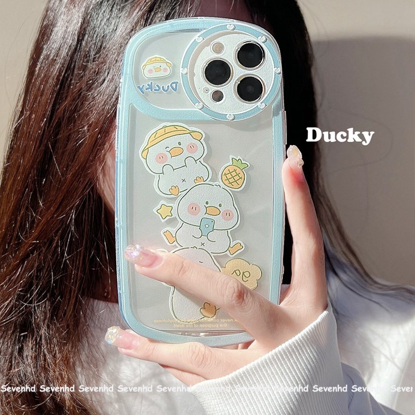 Ốp Điện Thoại Mềm Hình Ba Chú Vịt Mắt To Cho iPhone 13 12 11 Pro Max Xs Max Xr X 7 8 6 6s Plus