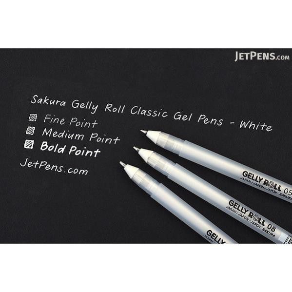 Bút trắng gelly roll Sakura, Gelly roll (Size - 05 Fine  - 08 Medium - 10 Bold)