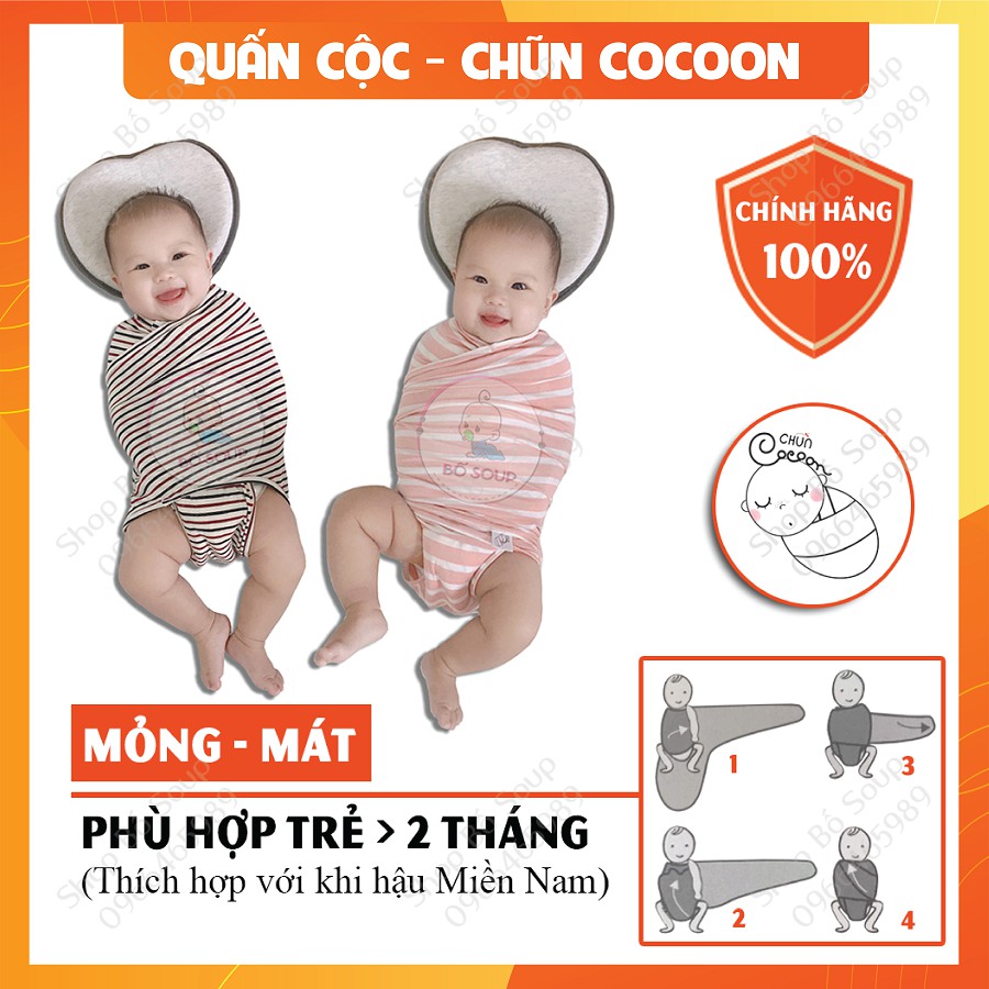 Quấn Chũn cho bé mẫu hở chân siêu mỏng mát hãng Cocoon