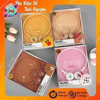 Tai nghe Headphone- Tai nghe chụp tai  gấu brown - vịt saly- gấu nâu - thỏ cony ✓ âm thanh sống động ✓ dễ thương