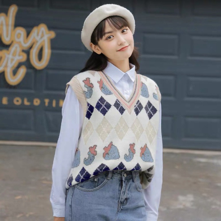 Gile Len Nam Nữ Họa Tiết, Áo Gile Cặp Đôi Unisex ELISA Dáng Rộng FreeSize Kiểu Dáng Ullzzang Hàn Quốc | BigBuy360 - bigbuy360.vn