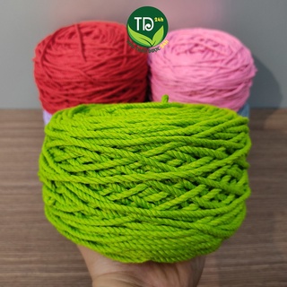200 gr dây thừng cotton màu xanh lá mạ, nguyên liệu làm macrame, size 3mm, 5mm, mềm, mịn, mượt, giá tốt I Store24h