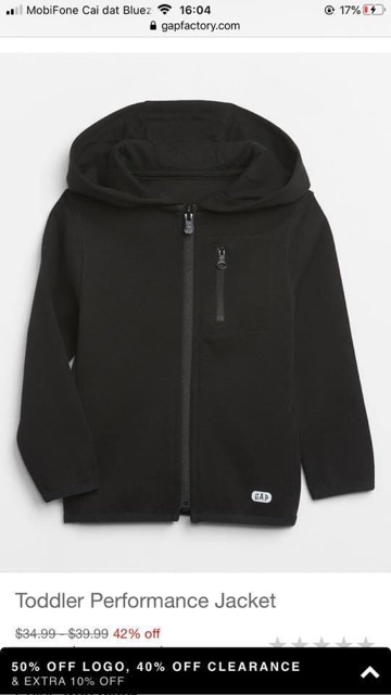 Áo khoác cotton bé trai