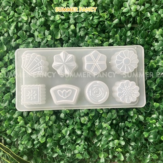 Khuôn hoa hồng cúc mai đào bánh in sò 8 viên thạch rau câu trái cây phô mai Khay đá nhựaVỉ đá dẻo - Ice cube tray HNT