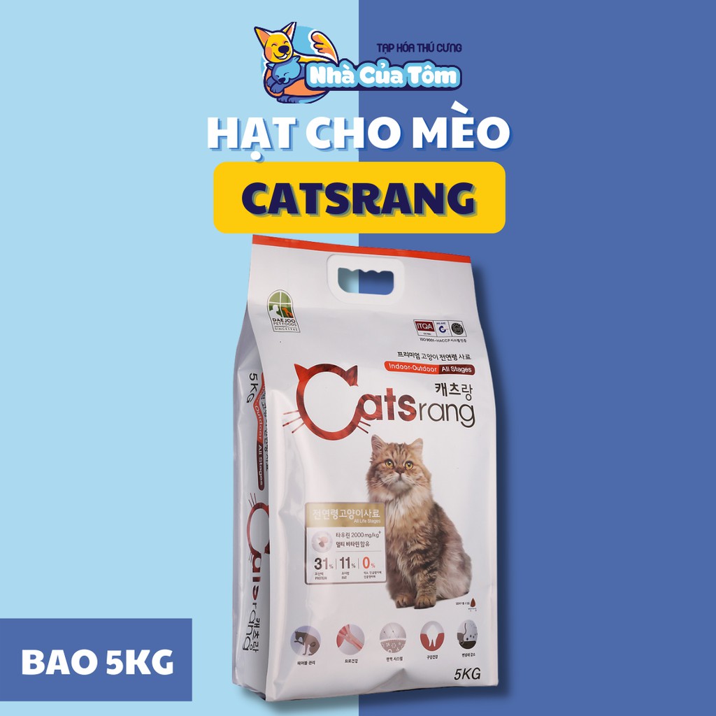 [Bao 1KG] Thức ăn hạt Catsrang cho mèo mọi lứa tuổi chống búi lông