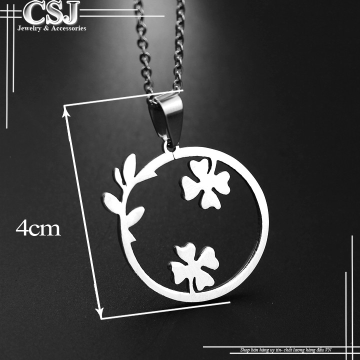 DÂY CHUYỀN HÌNH TRÒN CỎ 4 LÁ ĐẸP