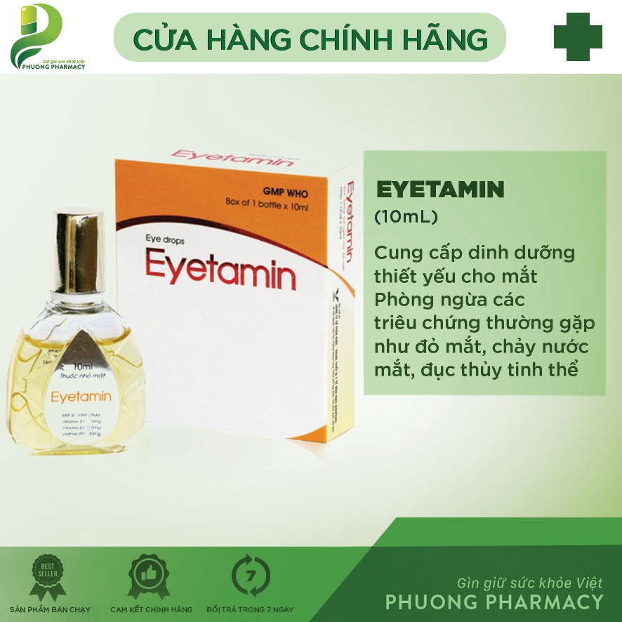 Nhỏ dưỡng mắt Eyetamin CT BidiPhar lọ 10ml