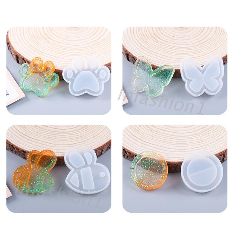 Set 4 khuôn silicon làm mặt trang sức từ nhựa resin epoxy