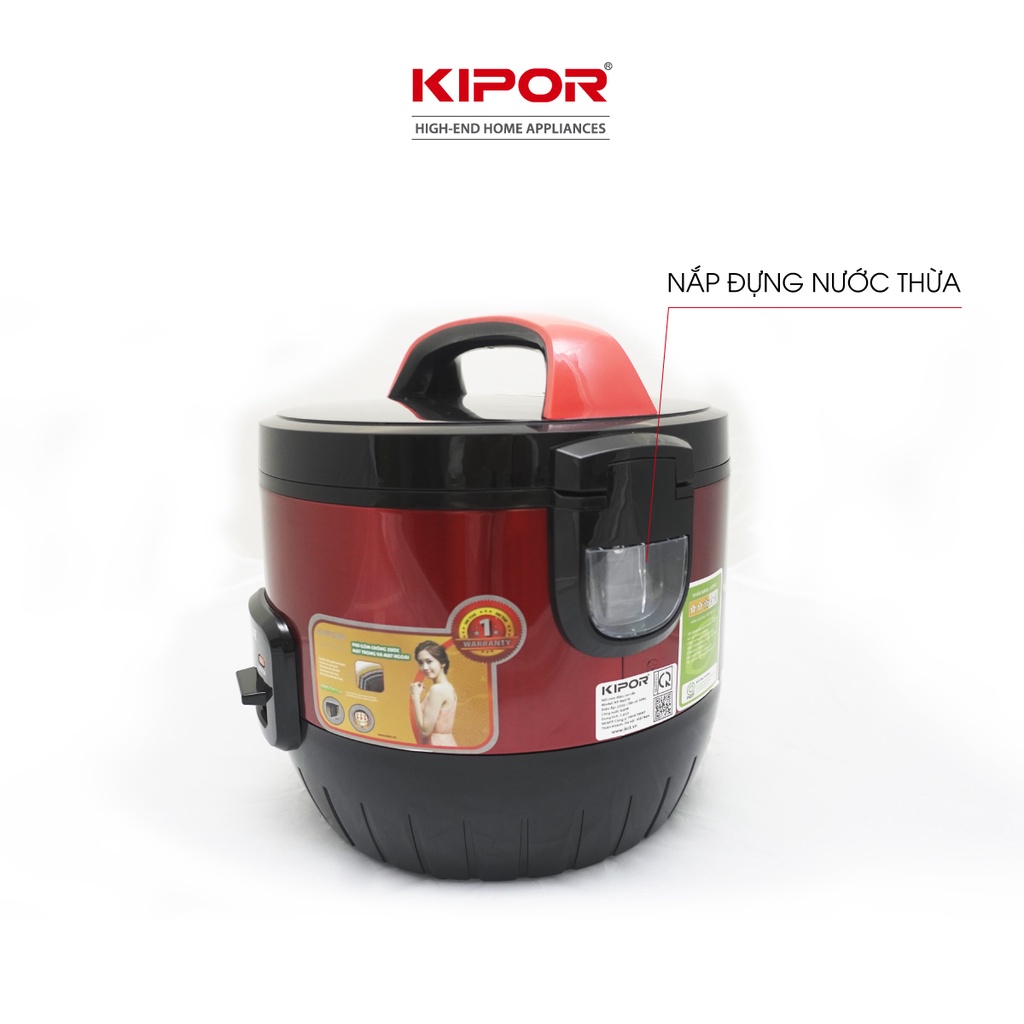 Nồi cơm điện KIPOR KP-N6518 - 1.8L - Nồi cơ dung tích lớn, chống dính TEFLON 3mm 1Kg - Bảo hành tại nhà 12 tháng