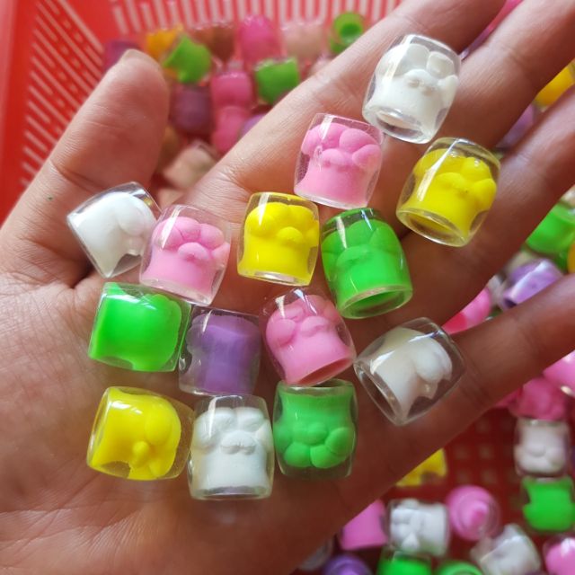 Charm cốc trang trí bàn chân cún nguyên liệu trang trí slime