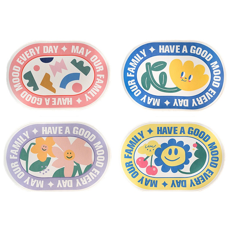 Thảm lót cửa chùi chân chống trượt họa tiết hoạt hình dễ thương