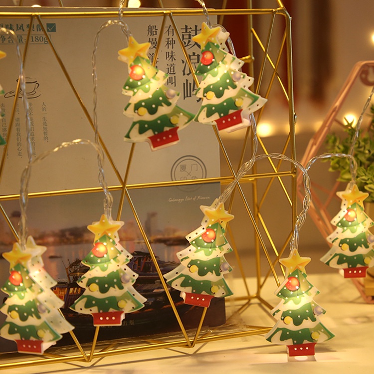 Dây đèn LED 10/20 bóng hình ông già noel trang trí cây thông giáng sinh