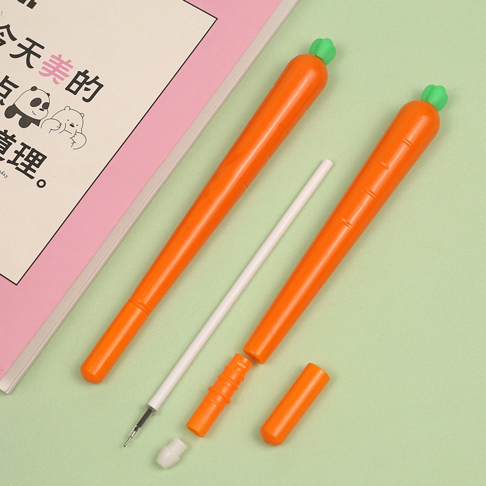 1 Bút Mực gel Ngòi 0.5mm Họa Tiết Cà Rốt Hoạt Hình Dễ Thương