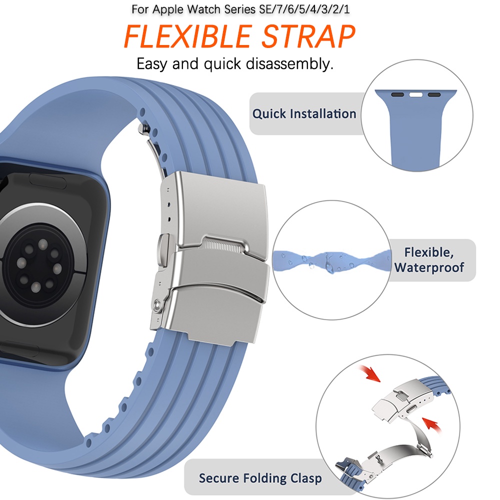 Ninki Dây Đeo Bằng Silicone Mềm Dành Cho Đồng Hồ Thông Minh Apple Watch Series SE / 8 / 7 / 6 / 5 / 4 / 3 / 2 / 1 38mm 40mm 41mm 42mm 44mm 45mm