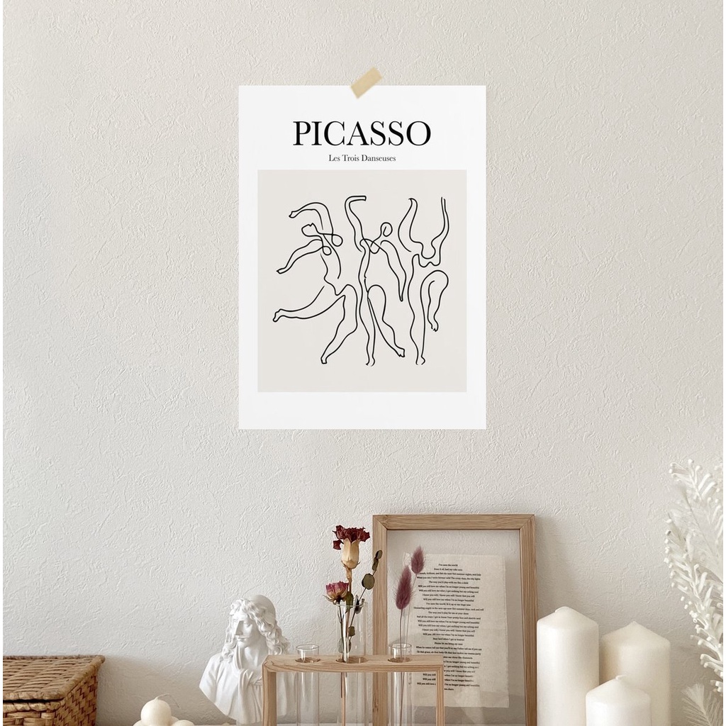 Tranh vải nhiều kích thước canvas trang trí phòng ngủ minimalist style