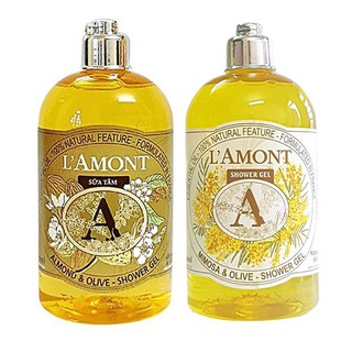 Combo 2 chai sữa tắm lamont hương hạnh nhân và hương hoa mimosa - 1 chai 500ml