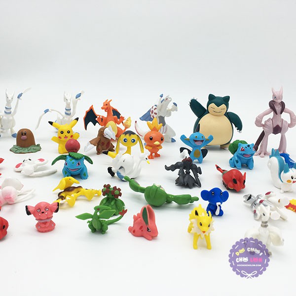 Vỉ đồ chơi mô hình Pokemon bằng nhựa 42 con nhiều size