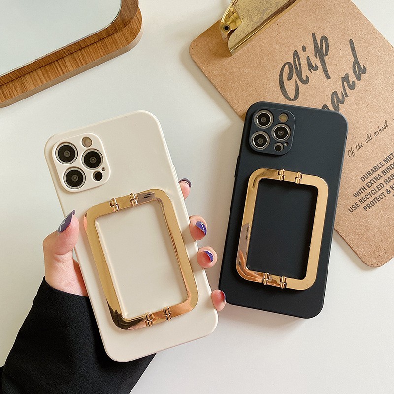 Ốp Điện Thoại Mềm Có Giá Đỡ Kim Loại Cho iphone14pro 13 12 11 xsmax xr 7 / 8plus se2020 6s 15promax