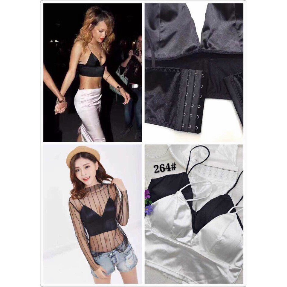 Áo Bra Lụa Basic 2 Dây Cá Tính Gợi Cảm Freesize Mã BR264