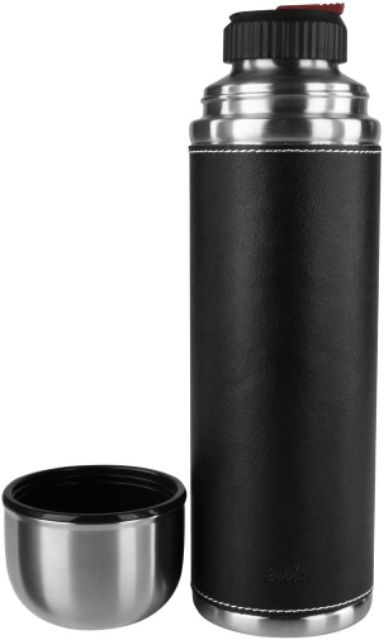 Bình giữ nhiệt inox EMSA SENATOR GERMANY 1000ml. PHIÊN BẢN CAO CẤP ỐP DA THẬT VÀ SILICON.
