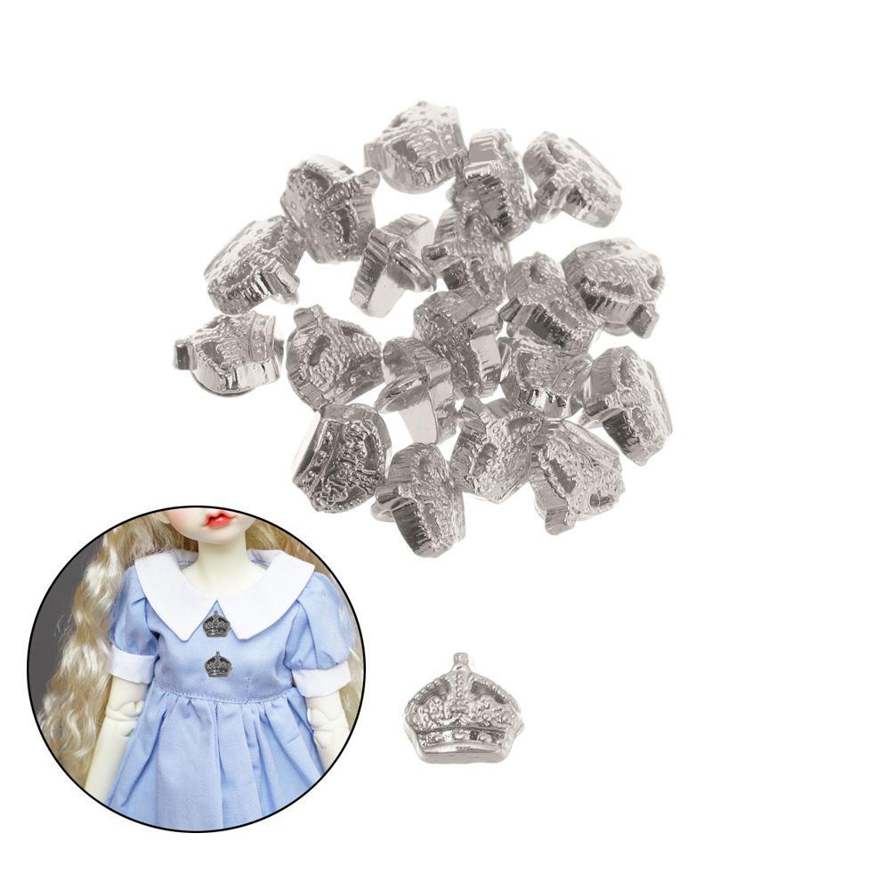 Set 20 / 40 Nút Áo Mini Hình Vương Miện Trang Trí Cho Búp Bê
