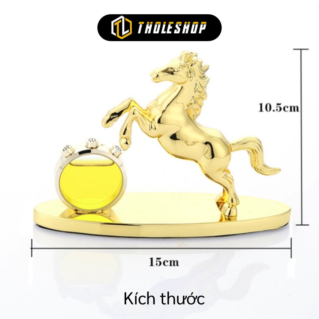 Tượng Nước Hoa - Tượng Ngựa Vàng Phong Thủy Trang Trí  Có Nước Hoa Khử Mùi Xe Hơi 8313