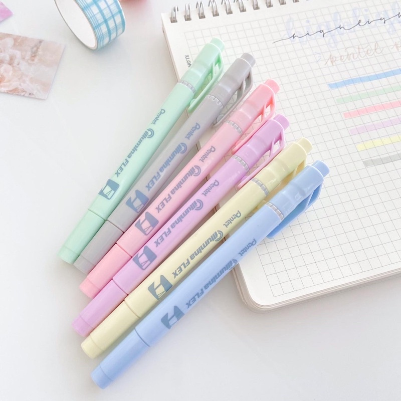 (lẻ cây) BÚT ĐÁNH DẤU 2 ĐẦU HIGHLIGHT PENTEL MÀU PASTEL