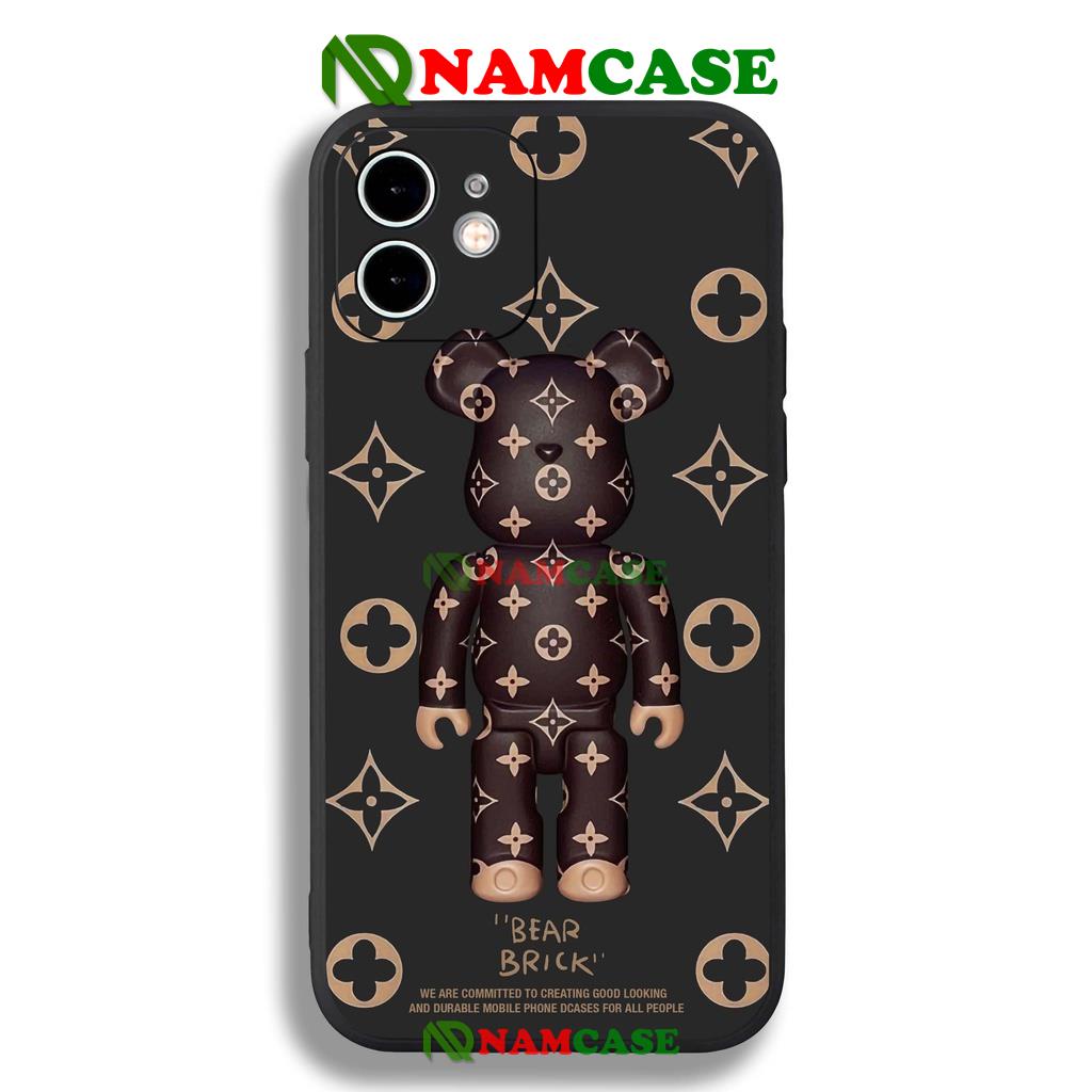 Ốp lưng iPhone Gấu Beabrick cạnh viền vuông silicon mềm dẻo cho iphone 6/6s/7/8/X/XS/XR/11/12/13 Pro Plus Max cute