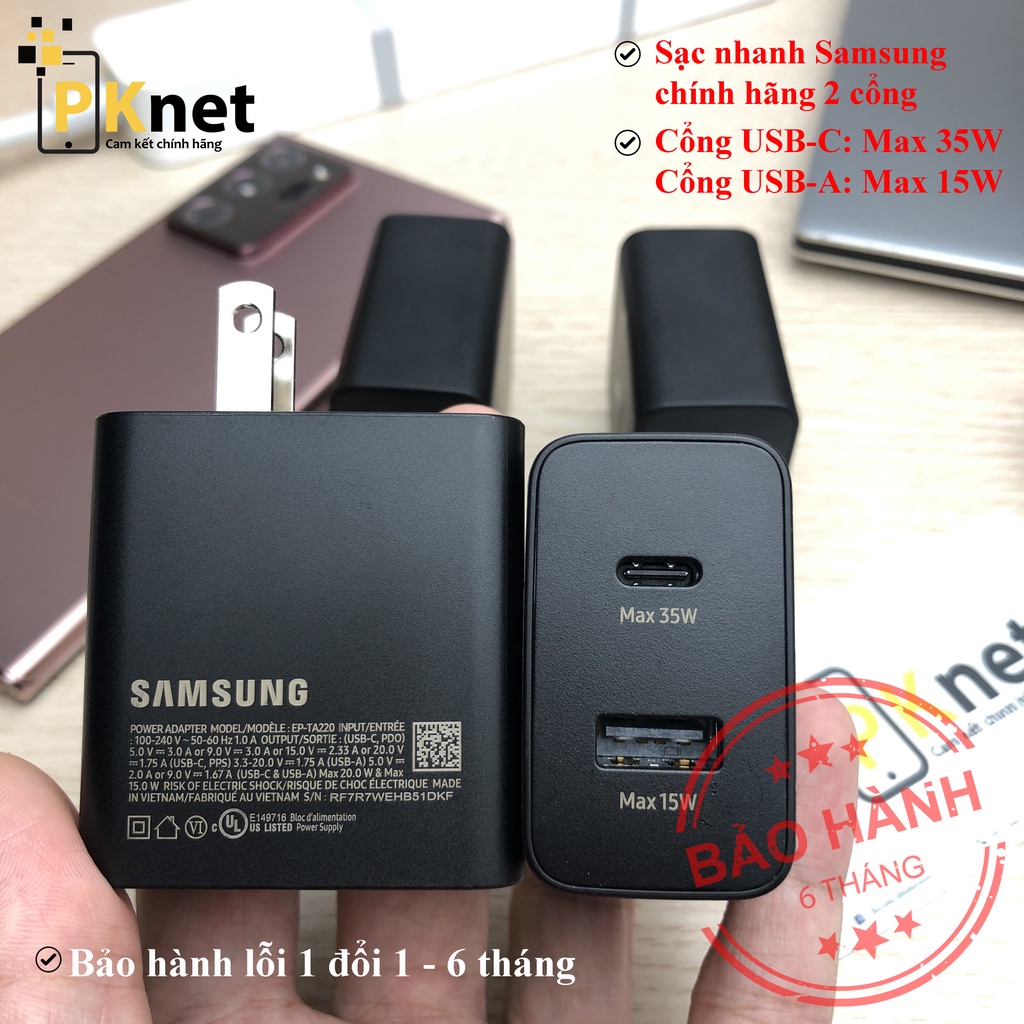 Củ sạc nhanh 35W Samsung Chính hãng EP-TA220 [Bảo hành 1 đổi 1]