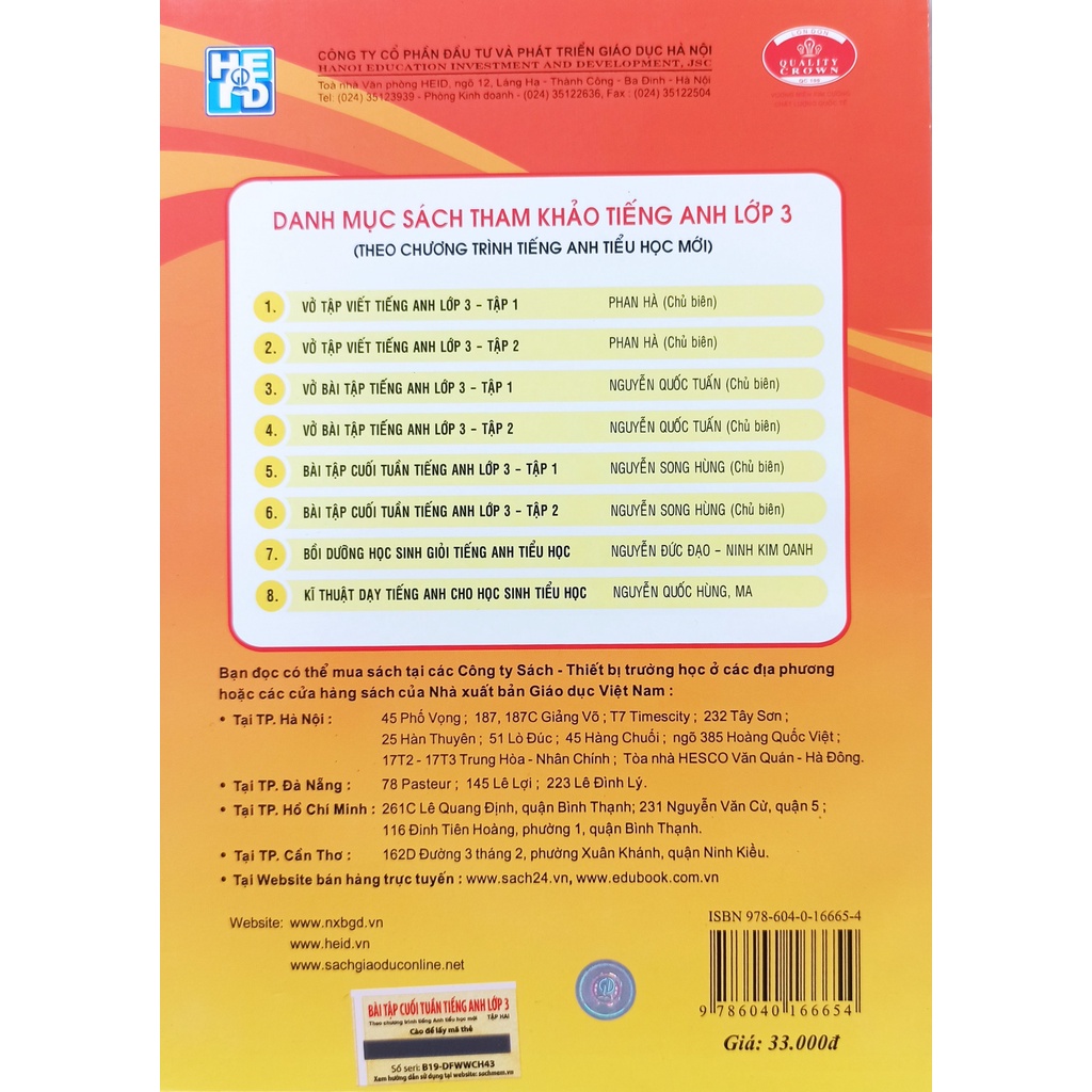 Sách - Bài tập cuối tuần Tiếng Anh lớp 3 tập 2