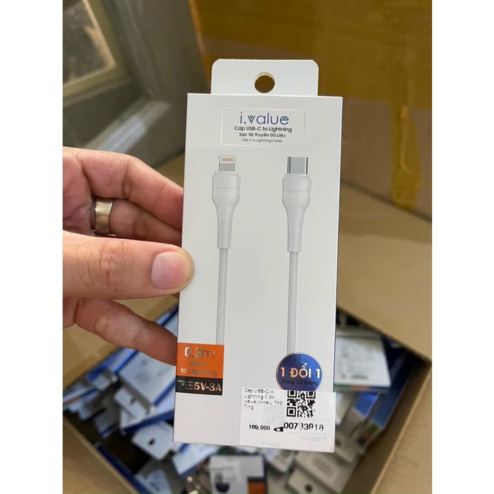 Cáp USB-C to 0.3m ivalue Unitary TPE FPT Shop Phân Phối-BH 12 Tháng 1 Đổi 1