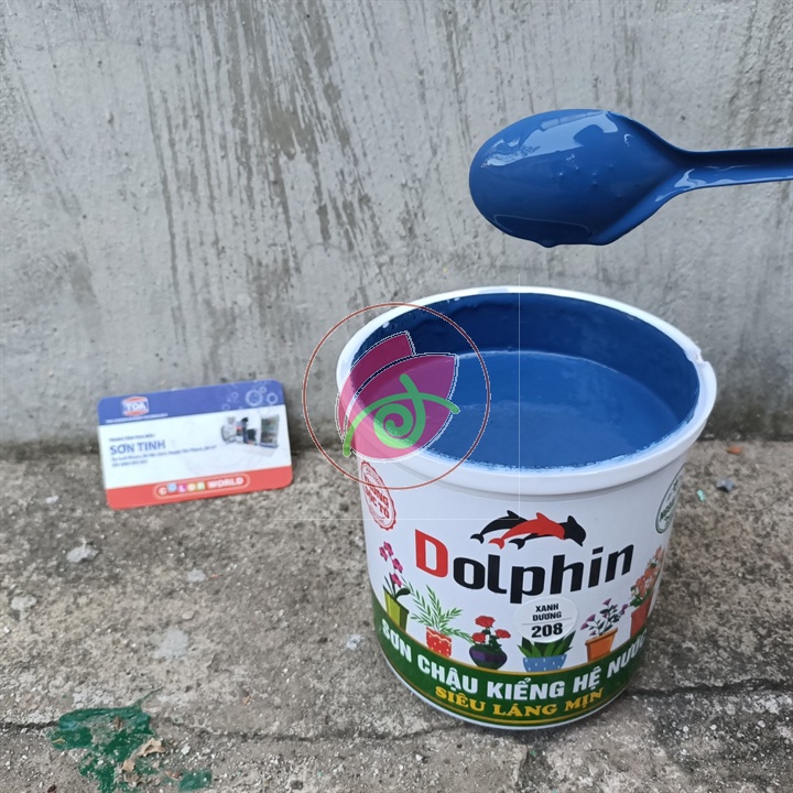 Sơn chậu màu xanh dương hệ nước Dolphin 1kg