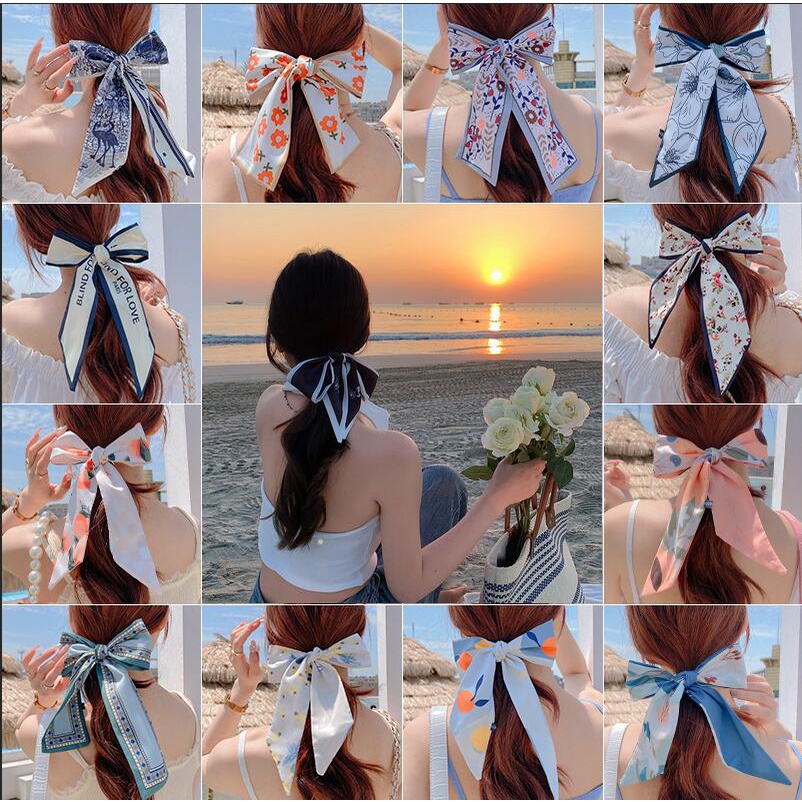 Dây Buộc Tóc Đuôi Ngựa Bằng Lụa Kiểu Thắt Nơ Thời Trang Mới 2022