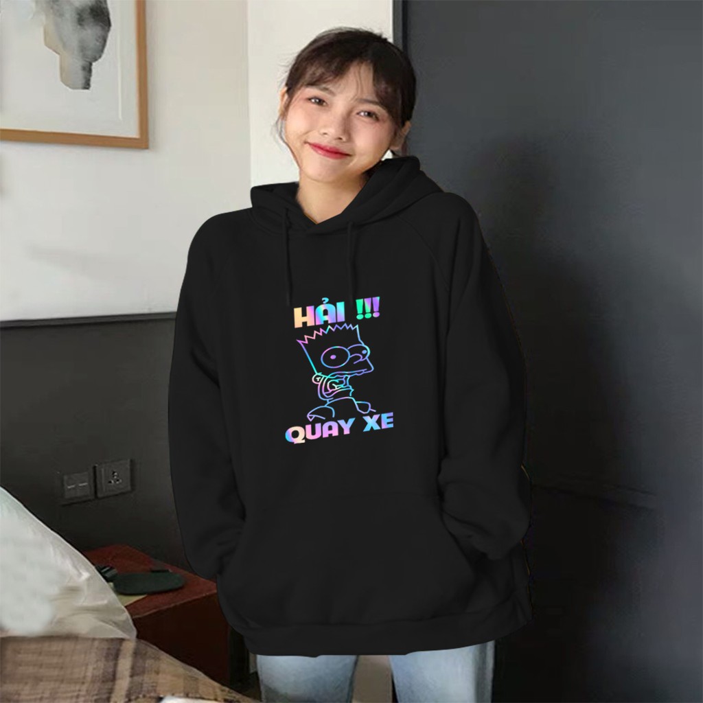 Áo Nỉ Hoodie Phản Quang Nam Nữ Hải Quay Xe Funny Hài Hước PQ13KN