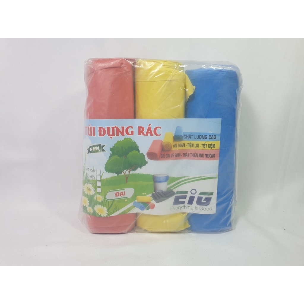 Túi đựng rác 3 cuộn (1kg) đựng rác sinh học tự phân hủy cỡ nhỏ, trung, đại loại màu và đen -Điện nước gia dụng Hoàng Kim