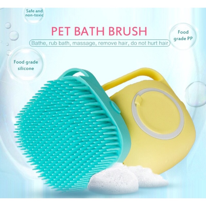 Bàn chải tắm silicon cho chó mèo thú cưng | Bé Ba Petshop