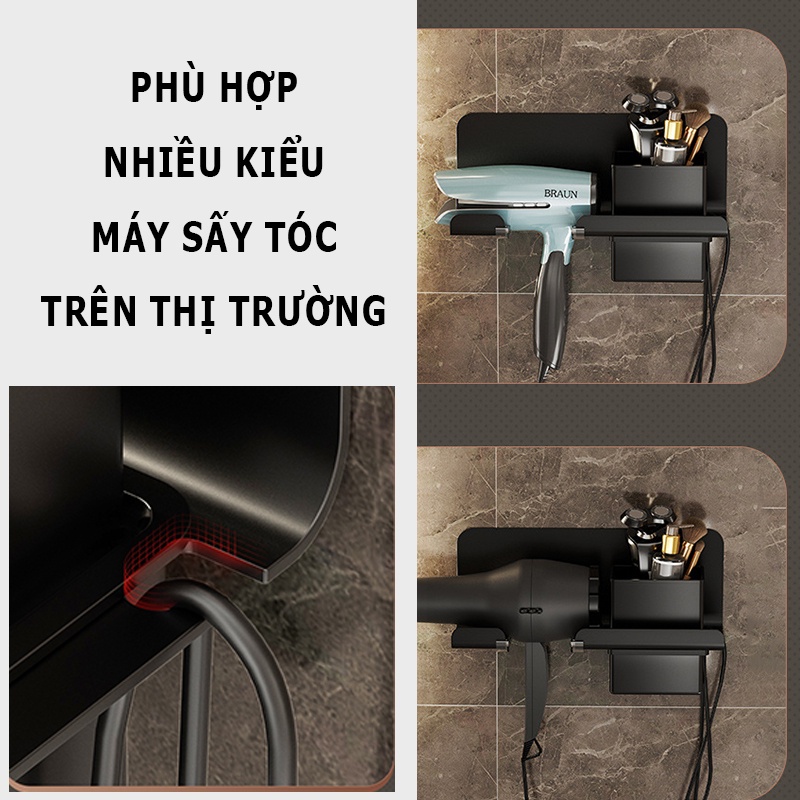Kệ Để Máy Sấy Tóc, Phụ Kiện Phòng Tắm Dán Tường Cao Cấp Cực Kì Tiện Dụng
