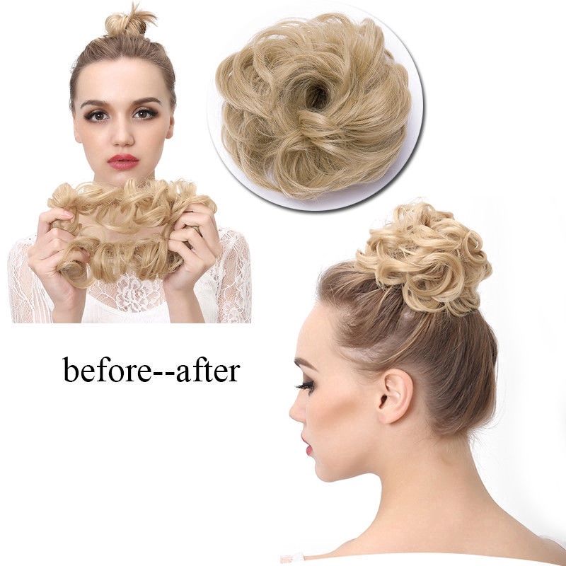 Búi tóc giả uốn xoăn thời trang cho nữ