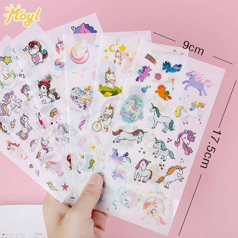 Bộ 6 Tấm Sticker Dán Điện Thoại Hình Kỳ Lân Dễ Thương