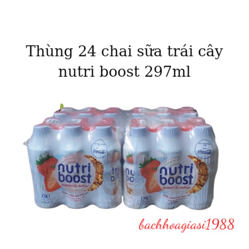 NOW SHIP - Thùng 24 chai sữa Nutriboost 297ml hương dâu