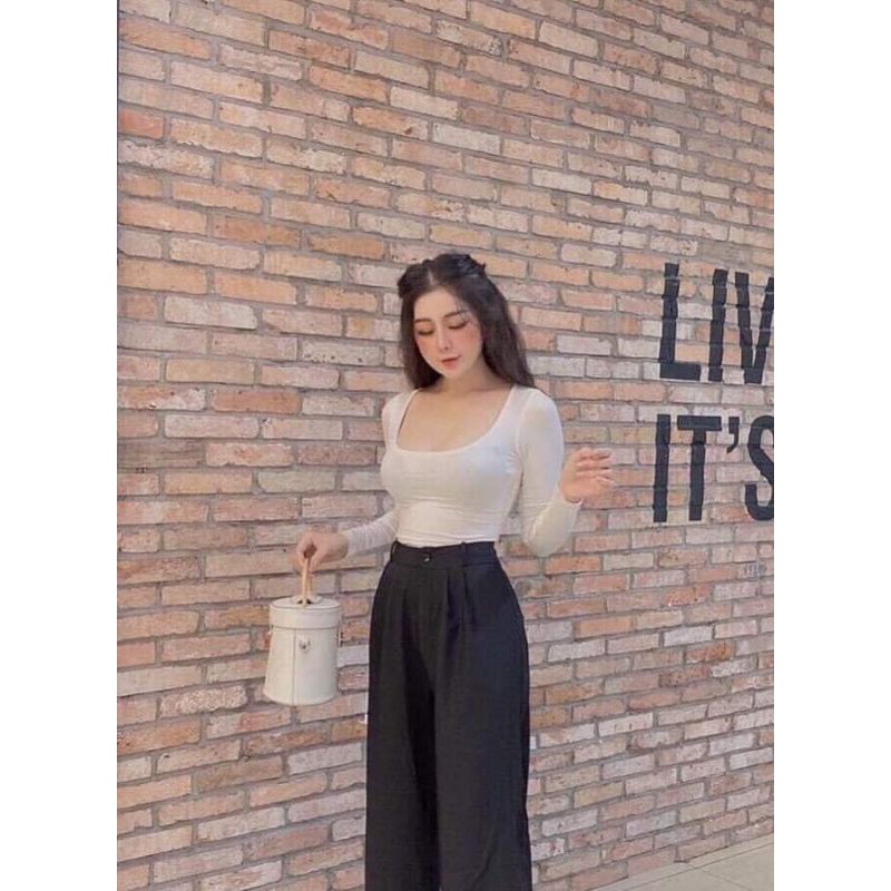 Áo Cổ Vuông Tay Dài Ba Màu | BigBuy360 - bigbuy360.vn