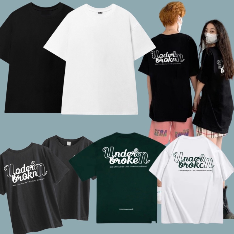 Áo phông tay lỡ trơn đen, trắng, áo phông  UNDER unisex,áo phông form rộng phong cách hàn quốc-Trend Clothing Store!